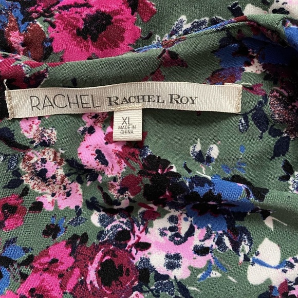 RACHEL ROY Surplice V-neck Floral Print Long Sleeve Belted Dress Womens Size XL - Picture 9 of 10